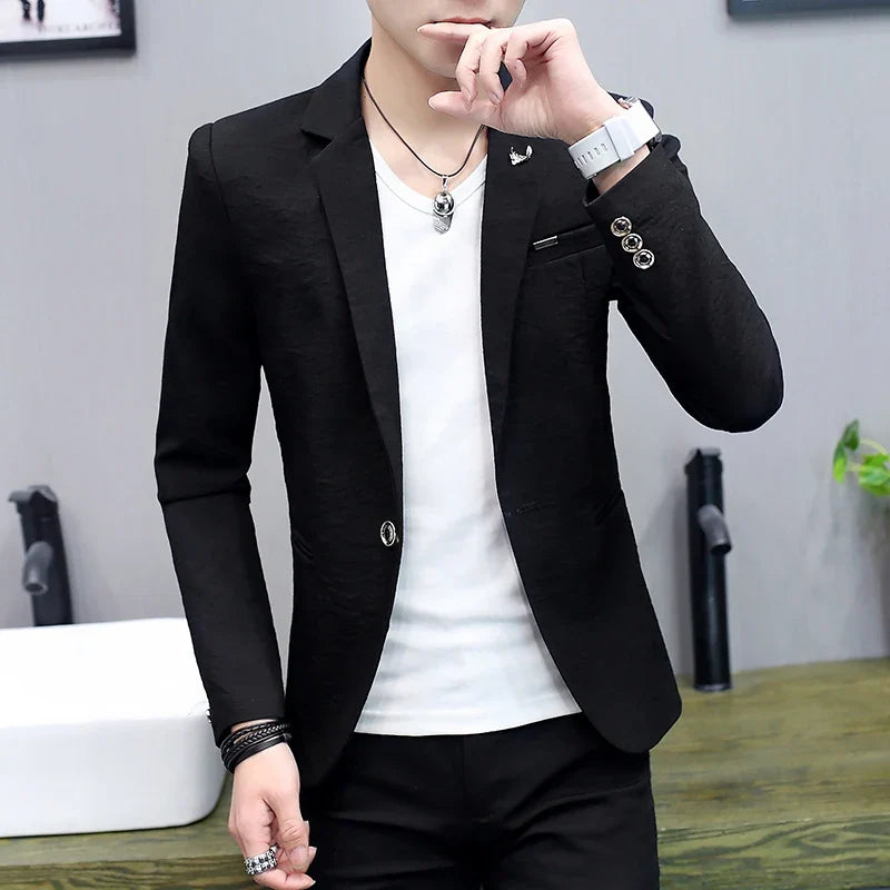 Blazer: Outdoor Fashion, Business-style, Gentleman's Wedding Host, Campus Casual, Relaxed, Korean-style, Youthful Men's Blazer