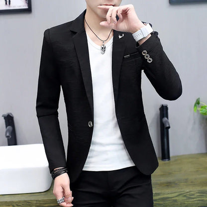 Blazer: Outdoor Fashion, Business-style, Gentleman's Wedding Host, Campus Casual, Relaxed, Korean-style, Youthful Men's Blazer
