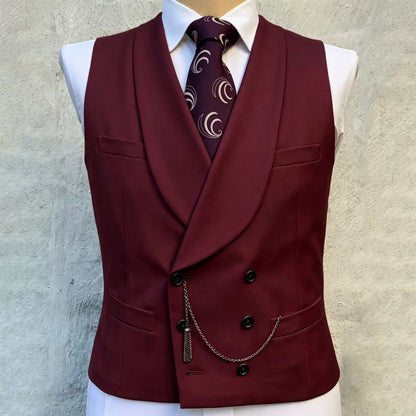 Men's Double Breasted Formal Vest for Weddings, Prom & Business