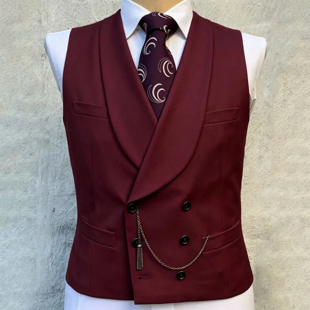 Men's Double Breasted Formal Vest for Weddings, Prom & Business