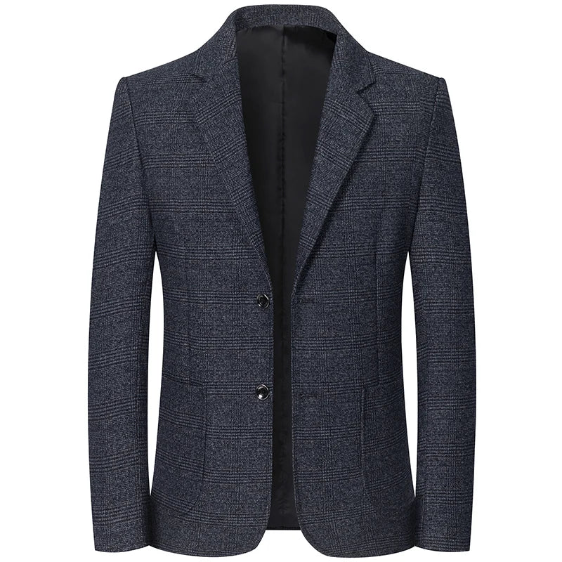 Men's Retro Plaid Suit 2025 High Quality Spring Autumn Leisure Fashion Handsome Business Ironing Top Coat