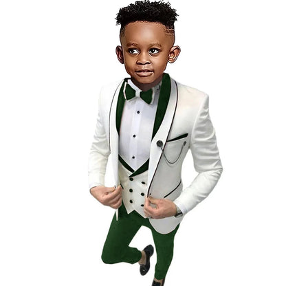 Boys Formal Suit Set – Four-Piece Wedding & Tuxedo Outfit for Toddlers & Kids