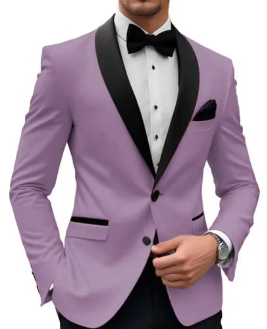Formal |Wedding Men Suit Jacket Slim Fit Long Sleeve Shawl Lapel Single Breasted Blazer Business Coat Work Office Jacket Outwear