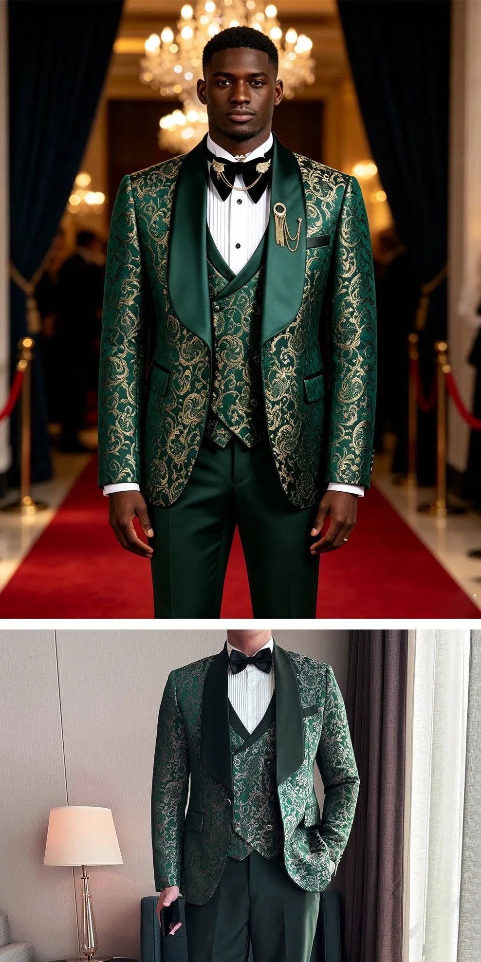 Men's Three-Piece Wedding Suit – Slim Fit British Style Formal Set for Groom