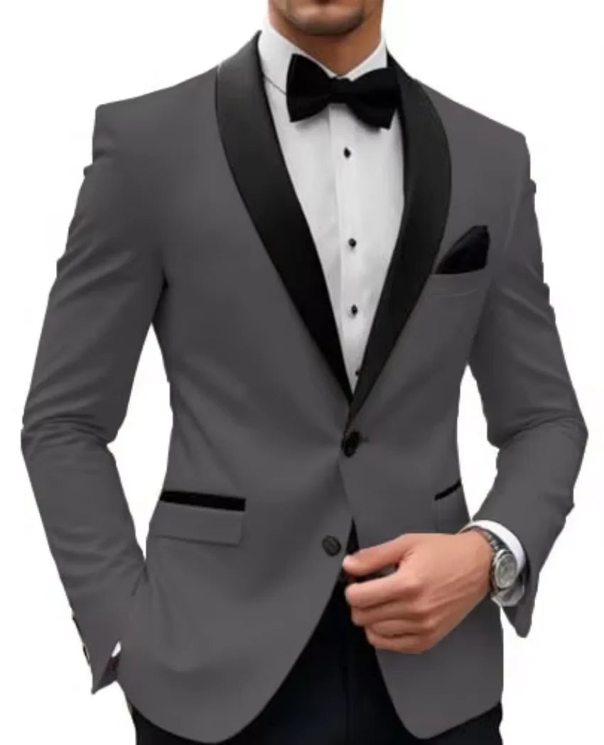 Formal |Wedding Men Suit Jacket Slim Fit Long Sleeve Shawl Lapel Single Breasted Blazer Business Coat Work Office Jacket Outwear