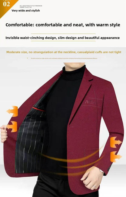 Blazer Men's Fashion Outdoor Travel Camping Youth Wedding Versatile Host School Uniform Slim Fit Casual Korean Version Blazer