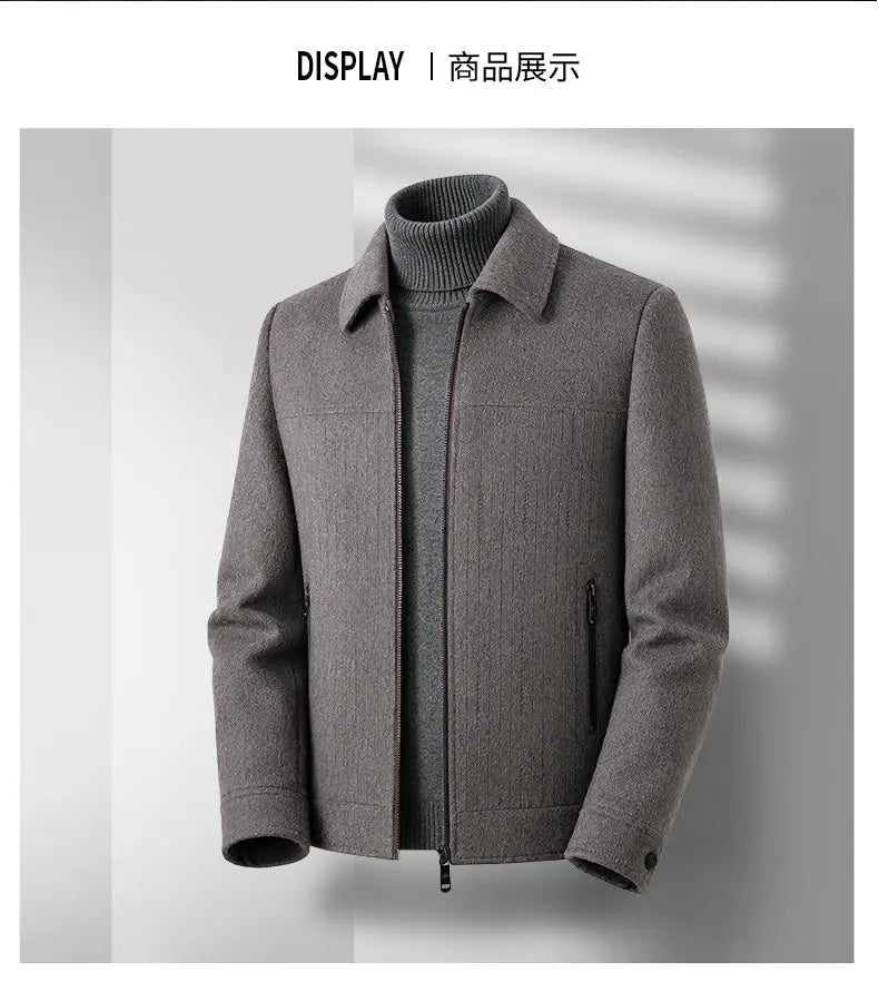Men's Double-Faced Woolen Zipper Jacket Autumn Winter 50% Wool Removable Inner Vest Mid-Youth Fashionable Woolen Top