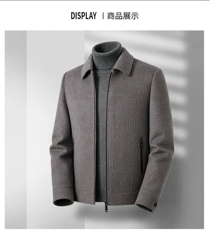 Men's Double-Faced Woolen Zipper Jacket Autumn Winter 50% Wool Removable Inner Vest Mid-Youth Fashionable Woolen Top