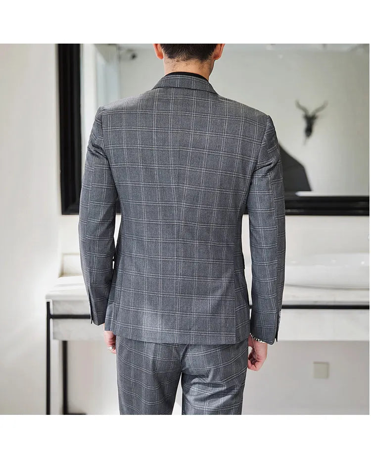 Men's Three-Piece Suit – Double Breasted Slim Fit Formal Suit for Men in Multiple Colors