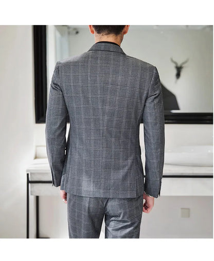 Men's Three-Piece Suit – Double Breasted Slim Fit Formal Suit for Men in Multiple Colors