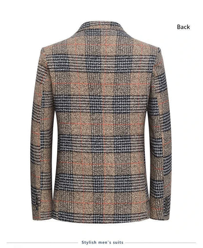 Classic Men's Suit Jacket England Plaid Blazers High Quality Business Causal Suit For Men Clothing Conjuntos De Blazer