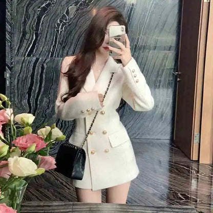 Plus Size Woolen Suit Jacket Korean Style Waist-Cinching Rich Girl Little Fragrance Style Spring 2025 Women's Fashion Coat