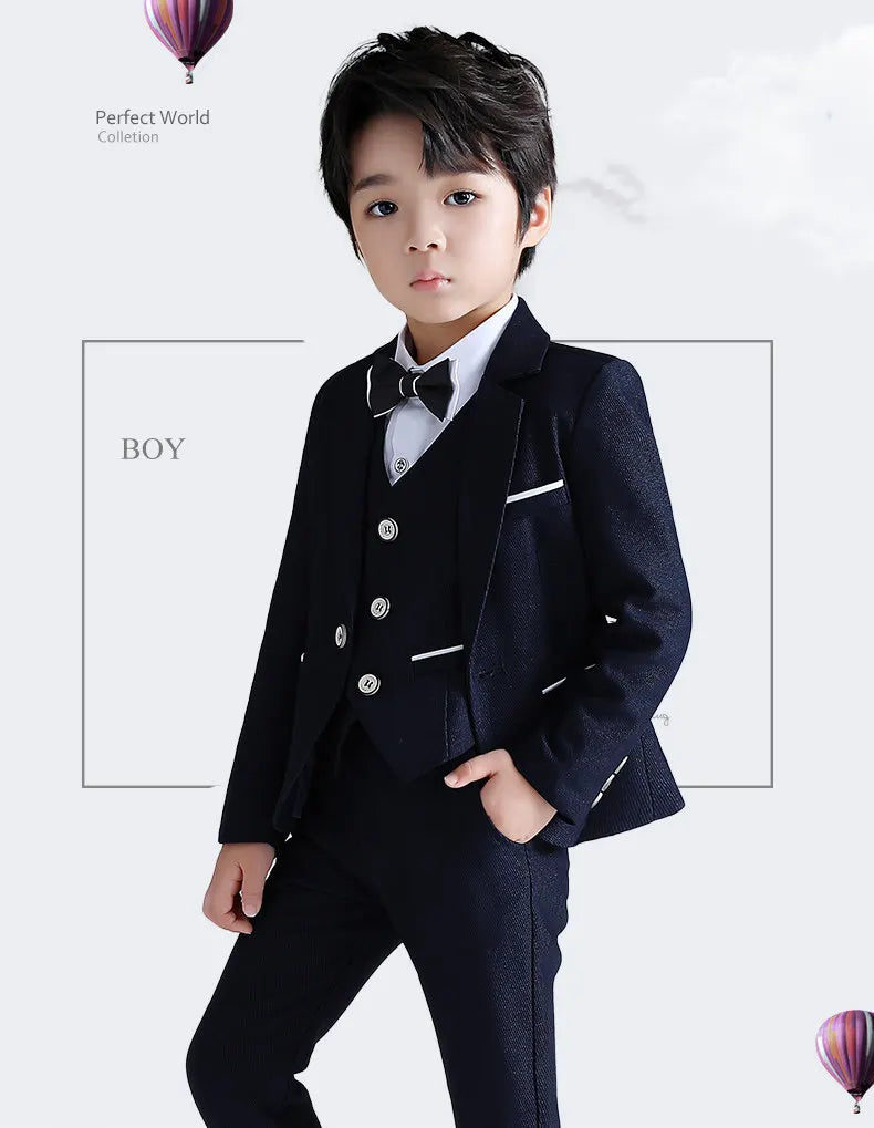 Low-price clearance sale Boys 3Pieces/Set Jacket Vest Pants Photography Suit Kids Piano Wedding Party Dress Children Costume