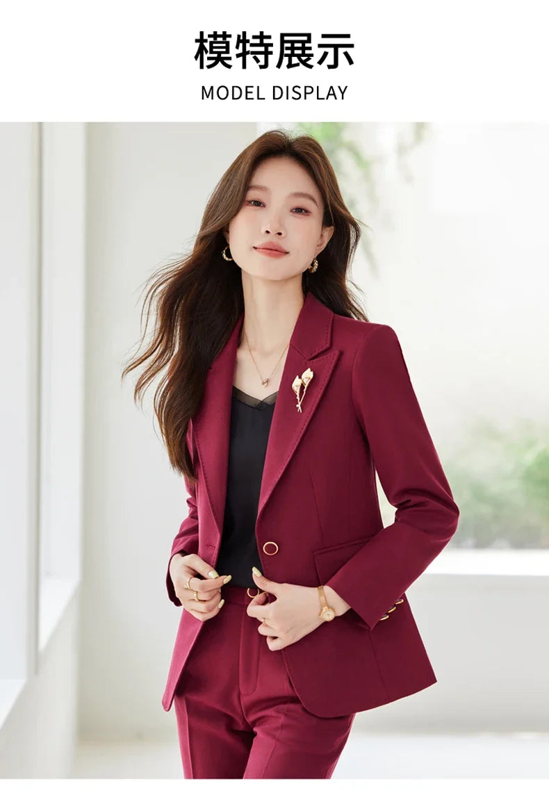 Elegant and fashionable professional women's wear, exquisite two-piece suit jacket + pants. 2025 autumn/winter new styles