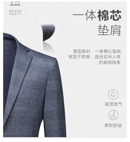 Blazer's New Men's Fashionable Business Wedding Banquet Casual Hosting Dress Showcases A High-end Middle-aged Gentleman Blazer