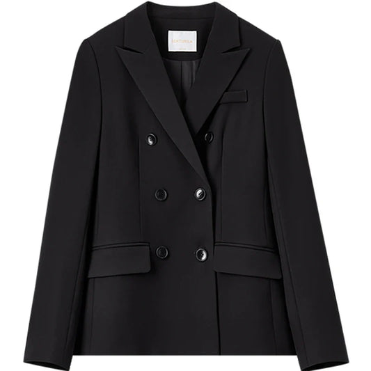 Women's Blazer Autumn New In Coats And Jackets Double-reasted Shoulder Pads Solid Office Female Clothing 151X58870