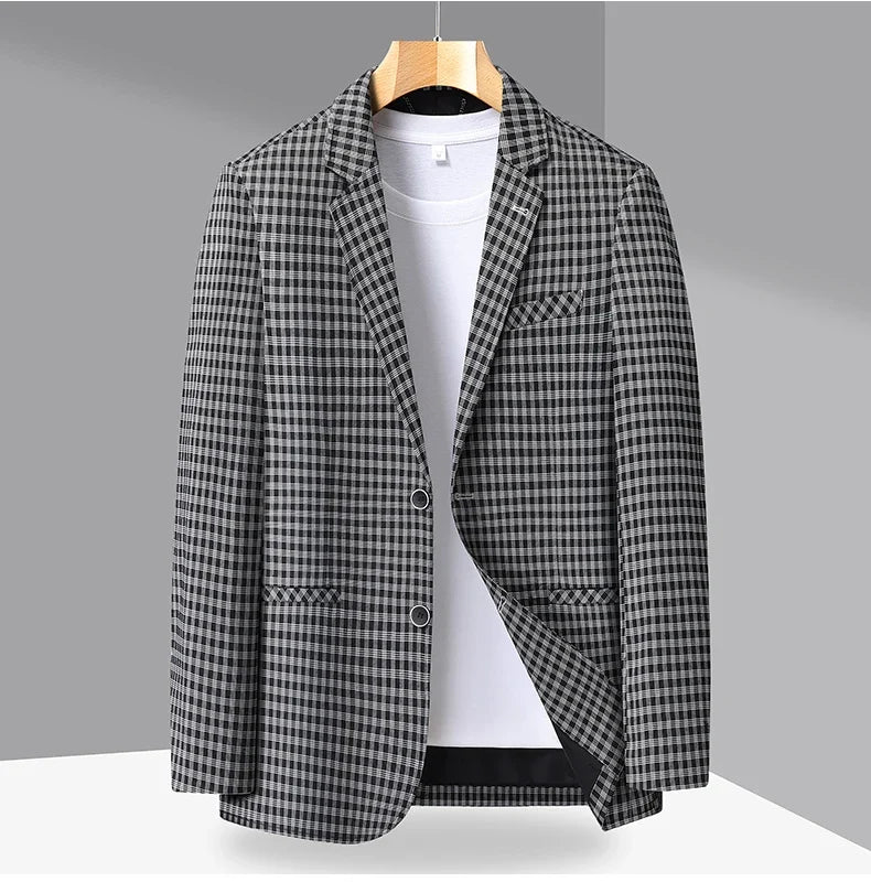 New High-End Soft Comfortable Men's Blazer Slim Fit Fashion Jacket For Young Men Daily Casual Home Wear Outerwear