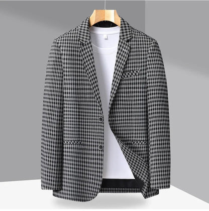 New High-End Soft Comfortable Men's Blazer Slim Fit Fashion Jacket For Young Men Daily Casual Home Wear Outerwear