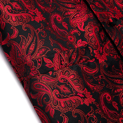 Men's Paisley Suit Vest Tie Set – Royal Blue, Red, Brown & Orange | Wedding & Business Waistcoat