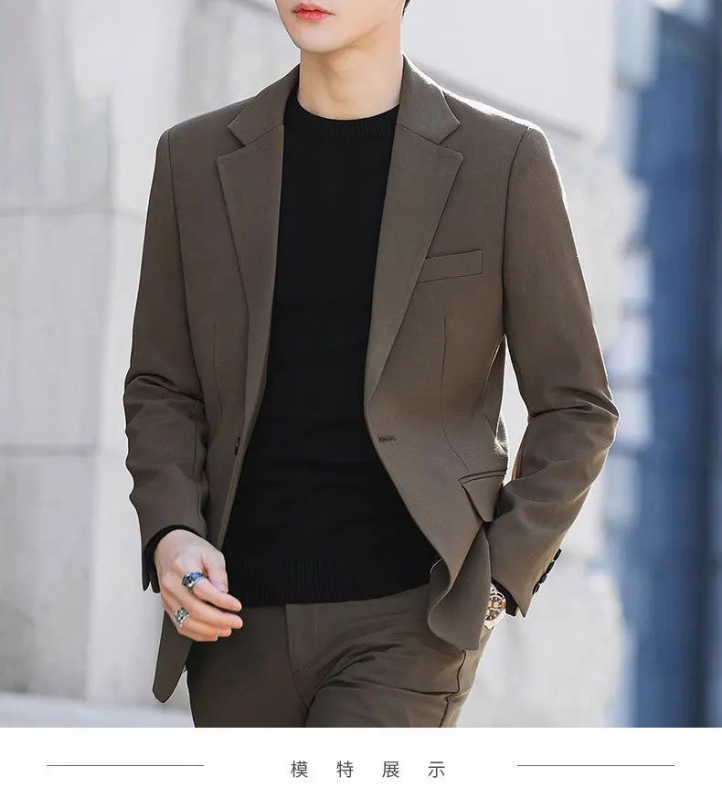 Blazer: Outdoor Men Fashion Gentleman Stylish and Versatile Trendy Casual Best for Best Man Formal Workwear Professional Blazer