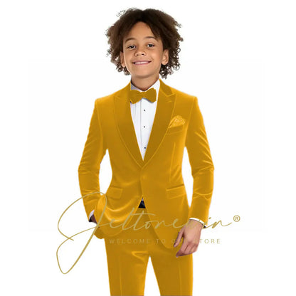 Kids Birthday Dress Baby Boys Burgundy Velvet Blazer Jacket Pants Photograph Suit Children Wedding Performance Party Wear