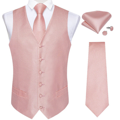 Men's Suit Vest and Tie Set – Single Breasted Waistcoat with Necktie and Pocket Square for Weddings and Business Events