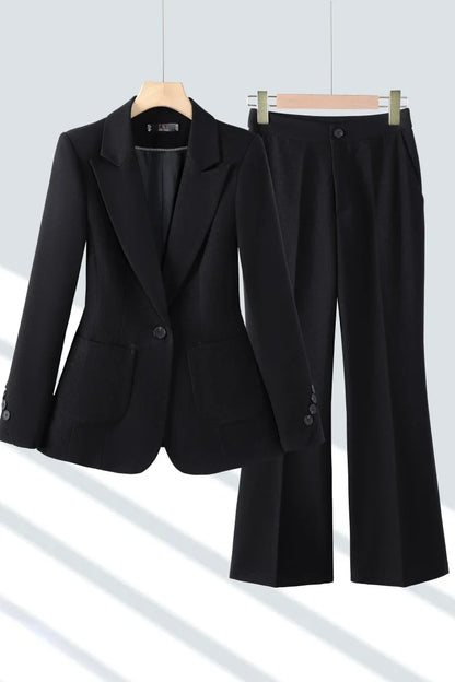 Fashionable professional women's high-quality two-piece trousers + blazer set. 2025 autumn and winter new styles