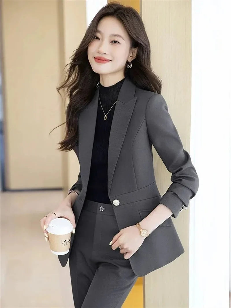 Women Blazers Spring Summer New Fashion Korean Silk Satin Suit V-neck Loose Top Jacket Single Button Suit Blazers Outerwear