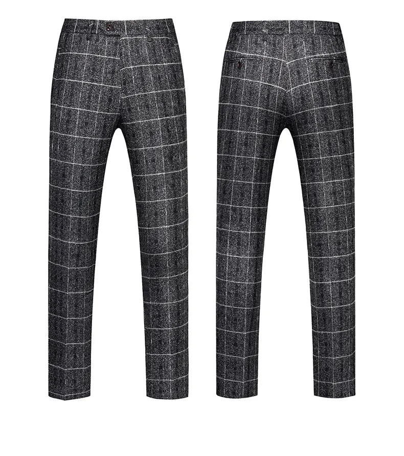 Men's 2025 Three-piece Suit Set One Button Fashion Wedding Business Casual Work Formal Vest Trousers M-5XL