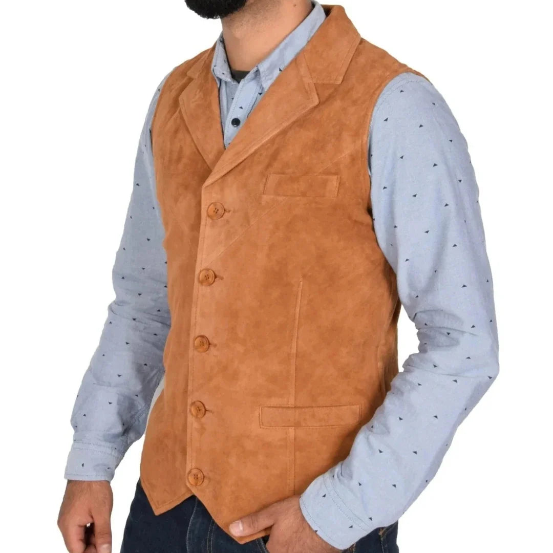 Men's Formal Vest – Orange Velvet Single Button Waistcoat for Weddings & Special Occasions