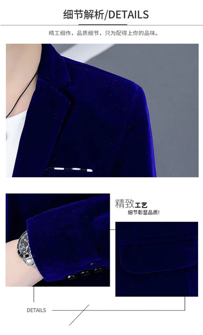 2025 Canary Suit Men's Velveteen Casual Small Suit British Style Business Single West Casual Clothes Trend Youth Handsome Shirt
