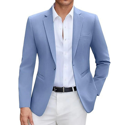 Men's Casual Blazer Slim Fit Suit Jacket Lightweight One Button Formal Business Sport Coats for Wedding Prom Party Office New