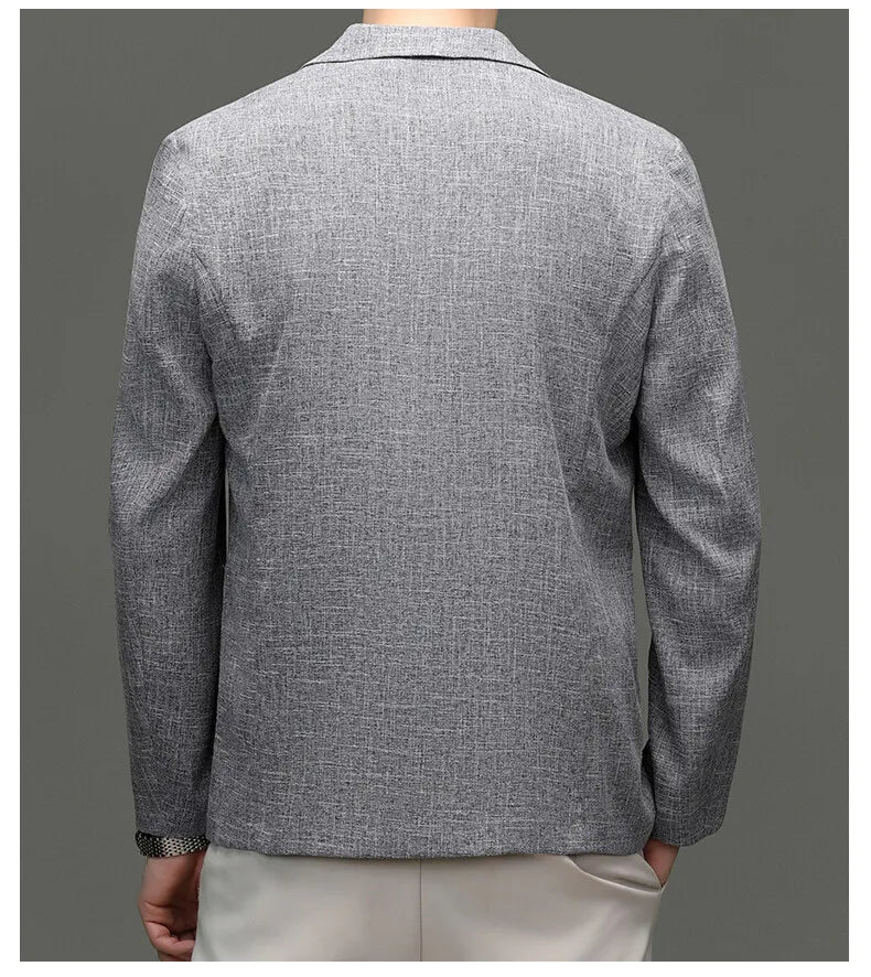 Blazer Summer Men's Fashion Gentleman Korean Version Trendy Performance Banquet Host Casual Ice Silk Sun-protective Clothing
