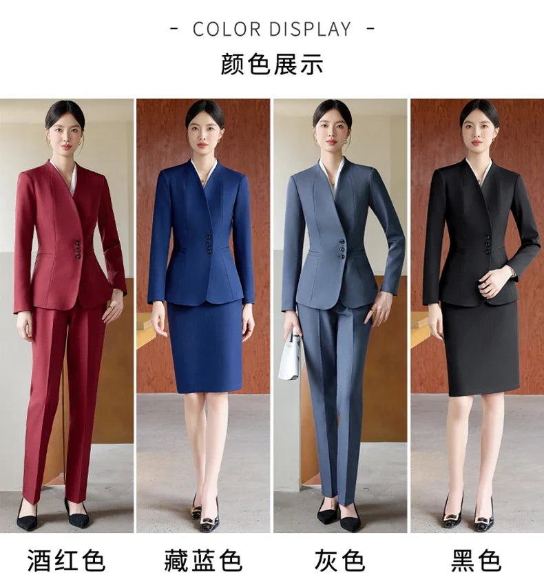 Fashionable professional women's clothing, high-quality two-piece pants + blazer. Exquisite and elegant. New 2025