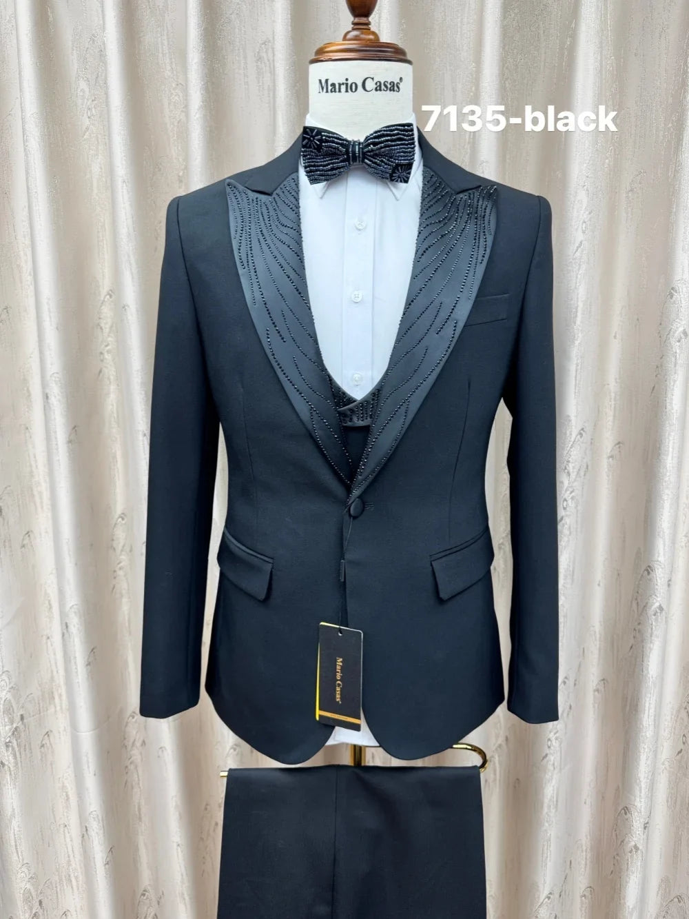 Classy Formal Man Suit Set 3 Pieces Wedding Groom Sets Handsome Peak Lapel Men's Slim Fit Tuxedo Business Party Wear S-3XL