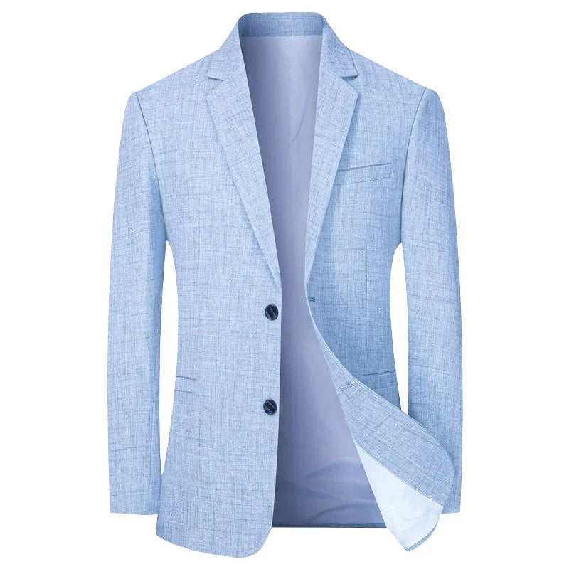 Brand Middle Aged Men Blazers Jacket 2026 Spring Autumn Two Buttons Business Casual Blazer Male Minimalist Mans Clothing