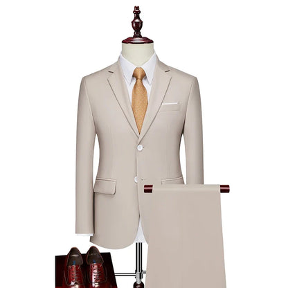 Men's 2024 Business Casual Wedding Suit Black Two-Piece Set with Waistcoat And Trousers Fashionable And Handsome Trend
