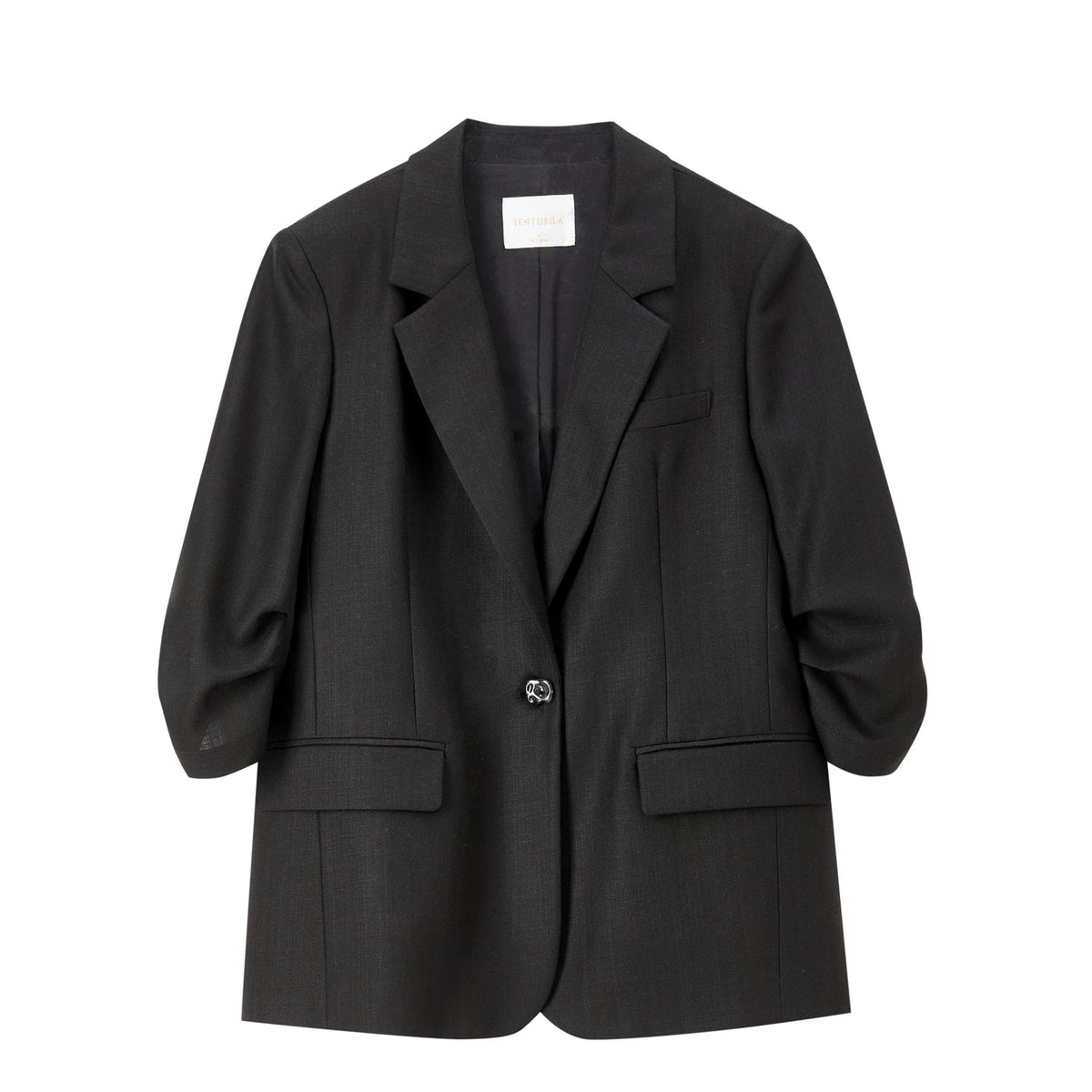 Women's Light Business Blazer Padded Shoulder Acetate Lyocell Blend 2026 Autumn Commuter Casual Suit Jacket 163XC7789