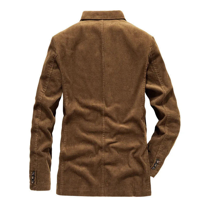 High Quality Men's Corduroy Blazer Oversized Male Suit Jacket Solid Casual Blazers Men Clothing Leisure Suit Coats 4XL