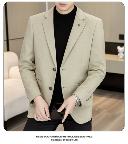 High-Quality Fashionable Autumn Winter New Design Casual Men's Suit Jacket Trendy Versatile Outerwear for Business And Casual We