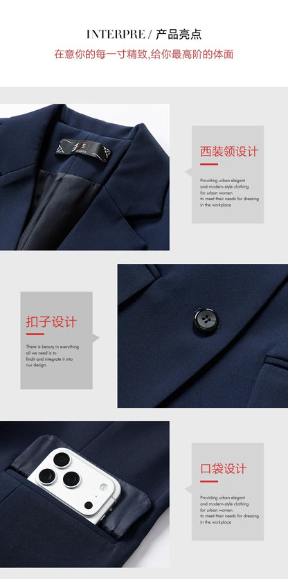 Summer 2026 Fashionable Professional Women's High-Quality Two-Piece Set Pants + blazer Elegant Attractive Business Wear
