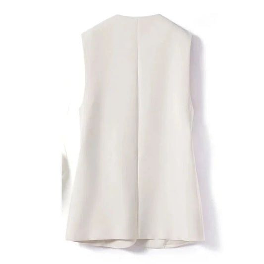 Women Suit Vest Horse Clip Top Coat Korean Lady New Leisure Blazer Vest Outwear Spring Autumn Female Cardigan Sleeveless Jacket
