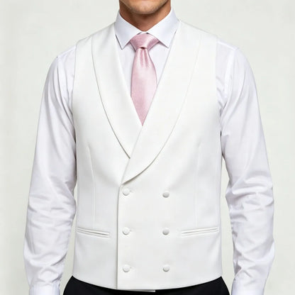 Men's Double Breasted Vest – Formal Lapel Waistcoat for Wedding & Business