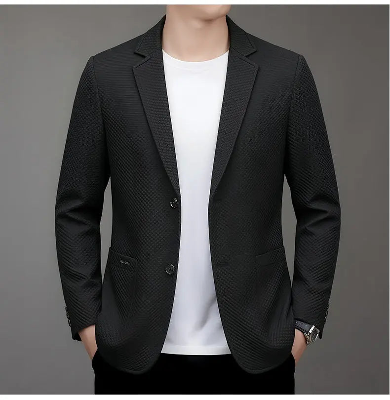 Men's Slim Fit Plaid Blazer for Weddings, Business & Casual Wear – Single Breasted