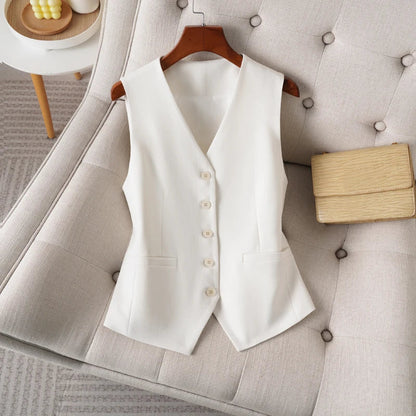 Single-Breasted Layered Suit Vest for Women Suitable for Spring and Autumn Can Be Worn as an Inner or Outer Layer Stylish Off