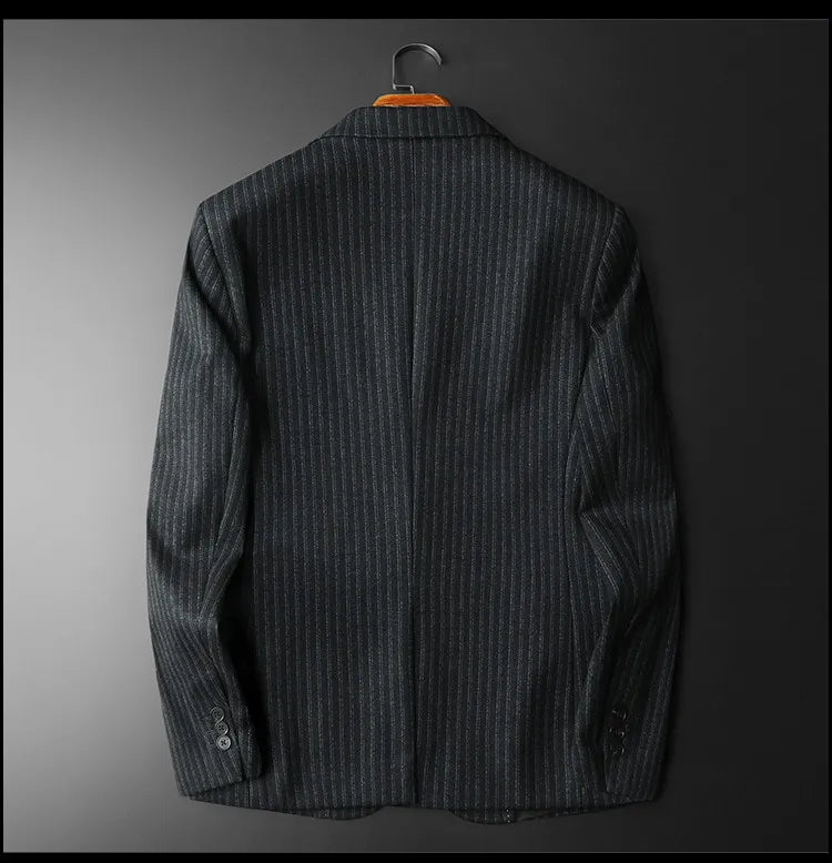 2026 Striped Casual Business Suit Jacket for Men High Quality Slim Fit Office Social Blazers Wedding Host Formal Coats M-4XL