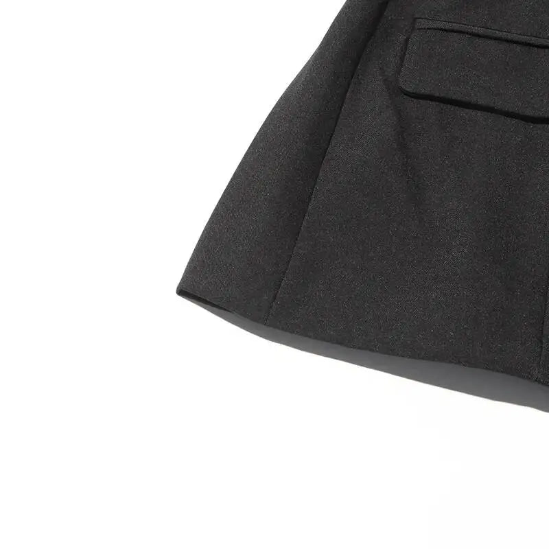 Women Blazer Asymmetric Single Breasted Waist Hollow Out Ruched Slim Fit Elegant Fashion High-end Dresses New Spring HK8685