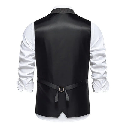 Men's Waistcoat Herringbone Tweed Slim Fit Wool Blend Formal Vest for Wedding