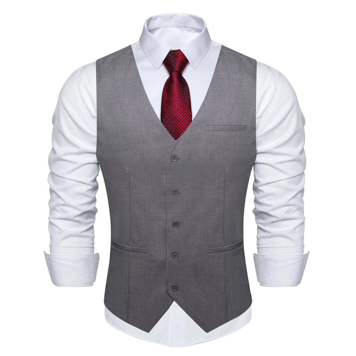 Men's Suit Vest – Solid Formal Waistcoat for Wedding, Party & Business Wear