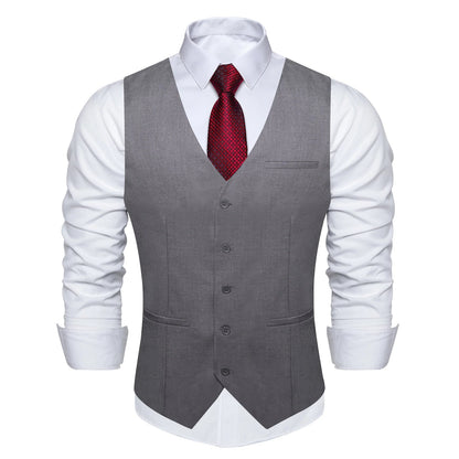 Men's Suit Vest – Solid Formal Waistcoat for Wedding, Party & Business Wear